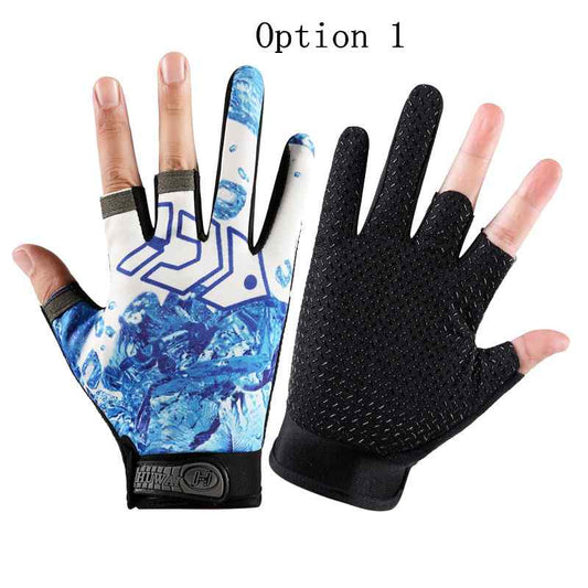 2 pairs wear-resistant sunshade non-slip fishing gloves