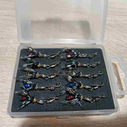 2  lots fly fishing lures with spooner-10pcs flies in one lot