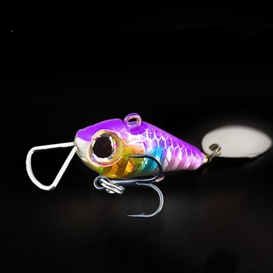 2pc 15g 3.3cm metal vibrating blade fishing lure with spinner
