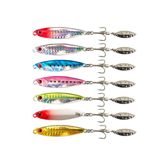 2pc 7/10/15/20/25/30/40g Jig metal lures with spinner