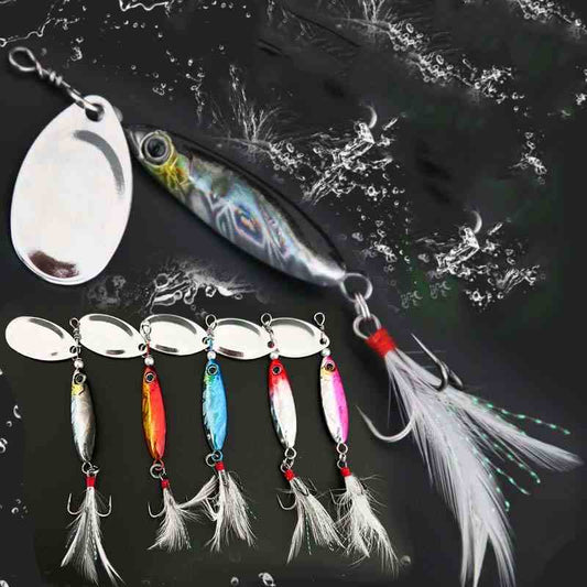 8Pcs Metal Spoon S Lure Kit Bass Baits Spinners Spinnerbait Tackle
