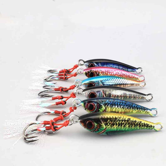 2pcs 10/15/20/30/40/60/80g metal Jig lures with Hook
