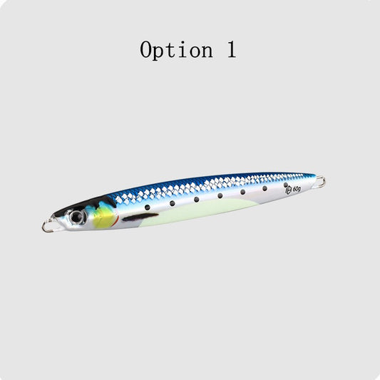 2pc 40/60/80/100/120/150/200 luminous metal fishing lure