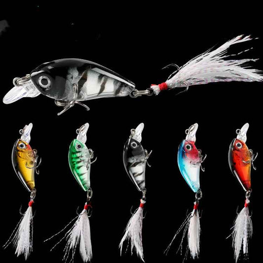 2 pcs 4.7cm 3.5g floating Crankbait lures with feather hook