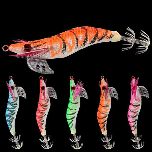 2pcs 7.5/12.5/14.5g Luminous hard shrimp lure with squid hook