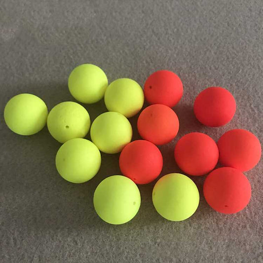 200 pcs Round Foam Red Yellow Float Tail Eye-catching Beans
