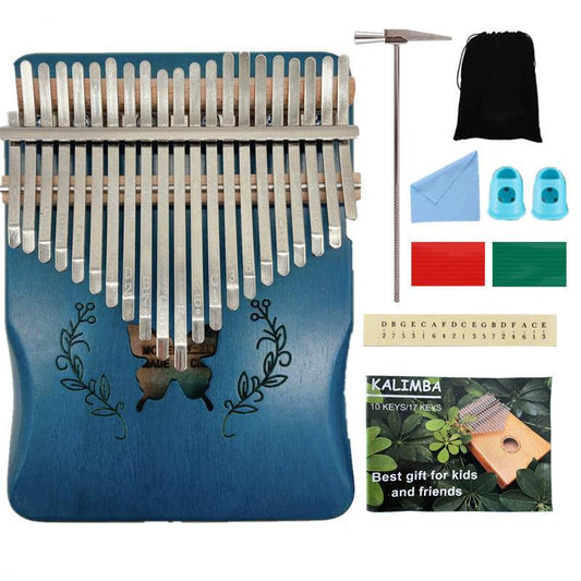 17 keys kalimba, blue with armrest